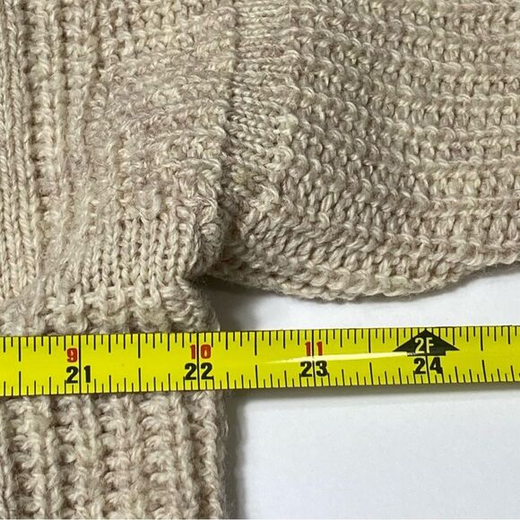 Vintage Inc Wool Blend Button Front Ribbed Tan Cardigan Women's Size Large - Picture 4 of 15